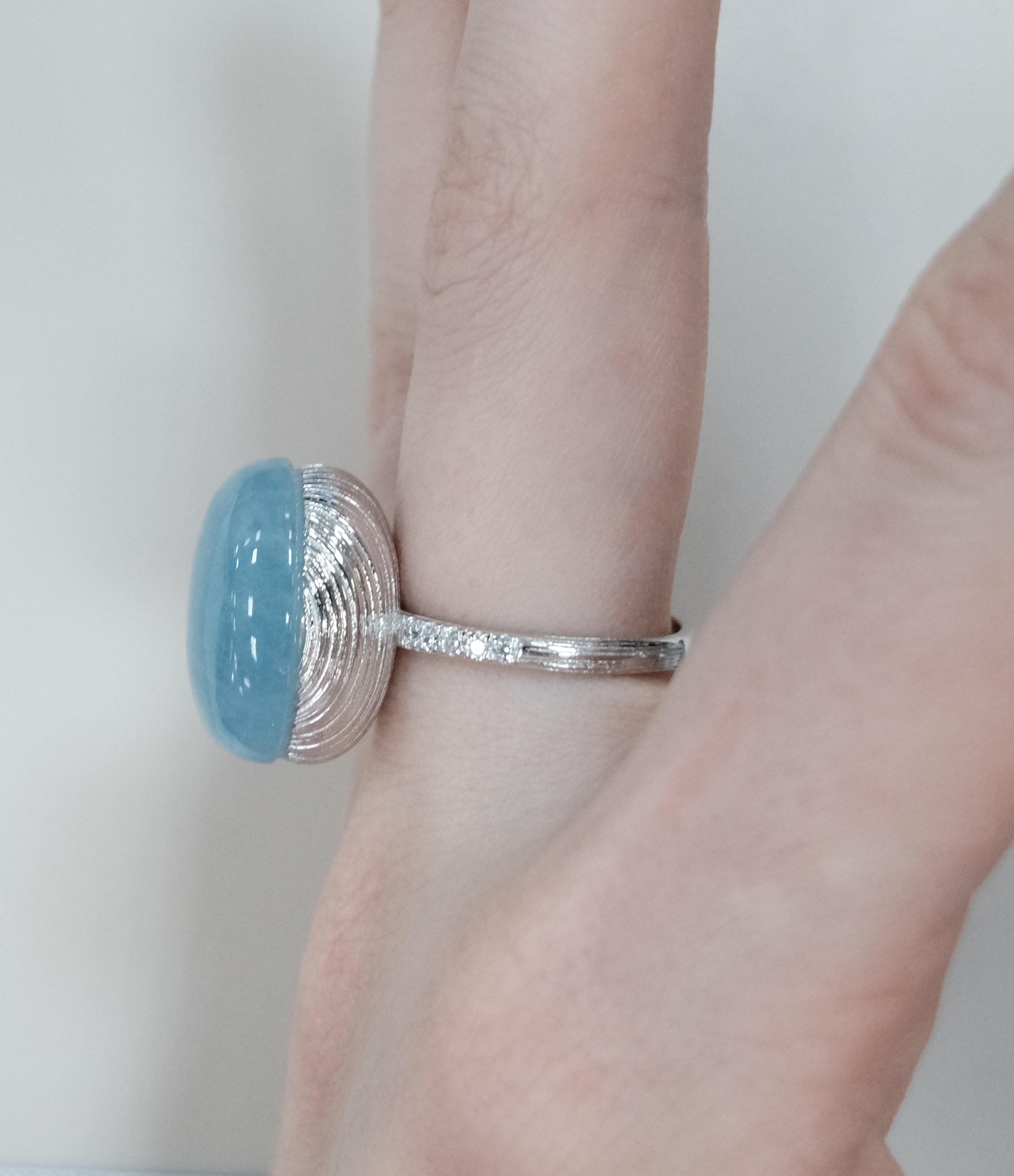 Серебряное кольцо с аквамарином